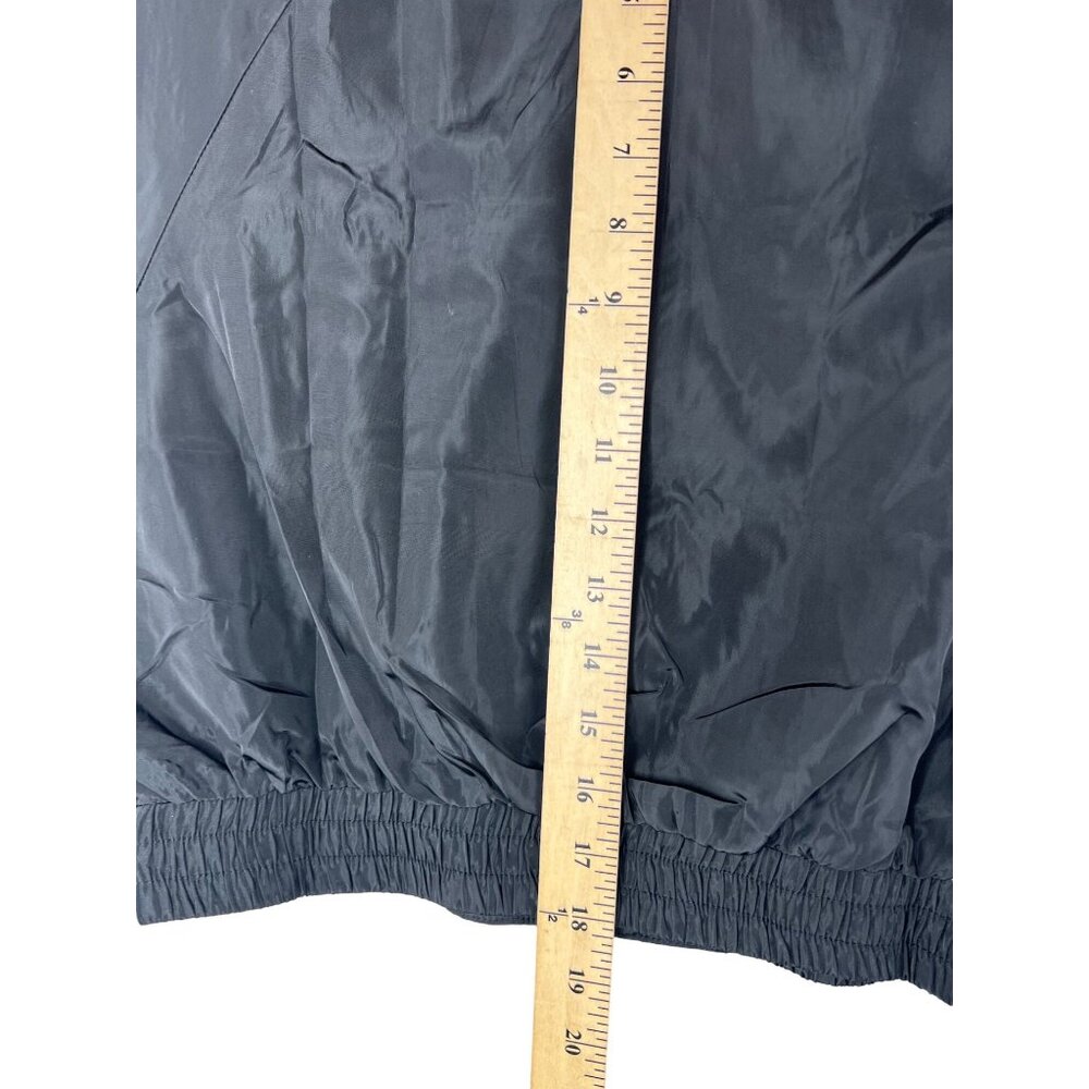 Cest Toi Cropped Black Nylon Jacket With Reflective Stripes & Zippered Front M - Picture 10 of 15
